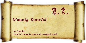 Némedy Konrád névjegykártya